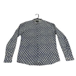 Scotch & Soda Men’s Patterned Dress Shirt - Blue Size XL